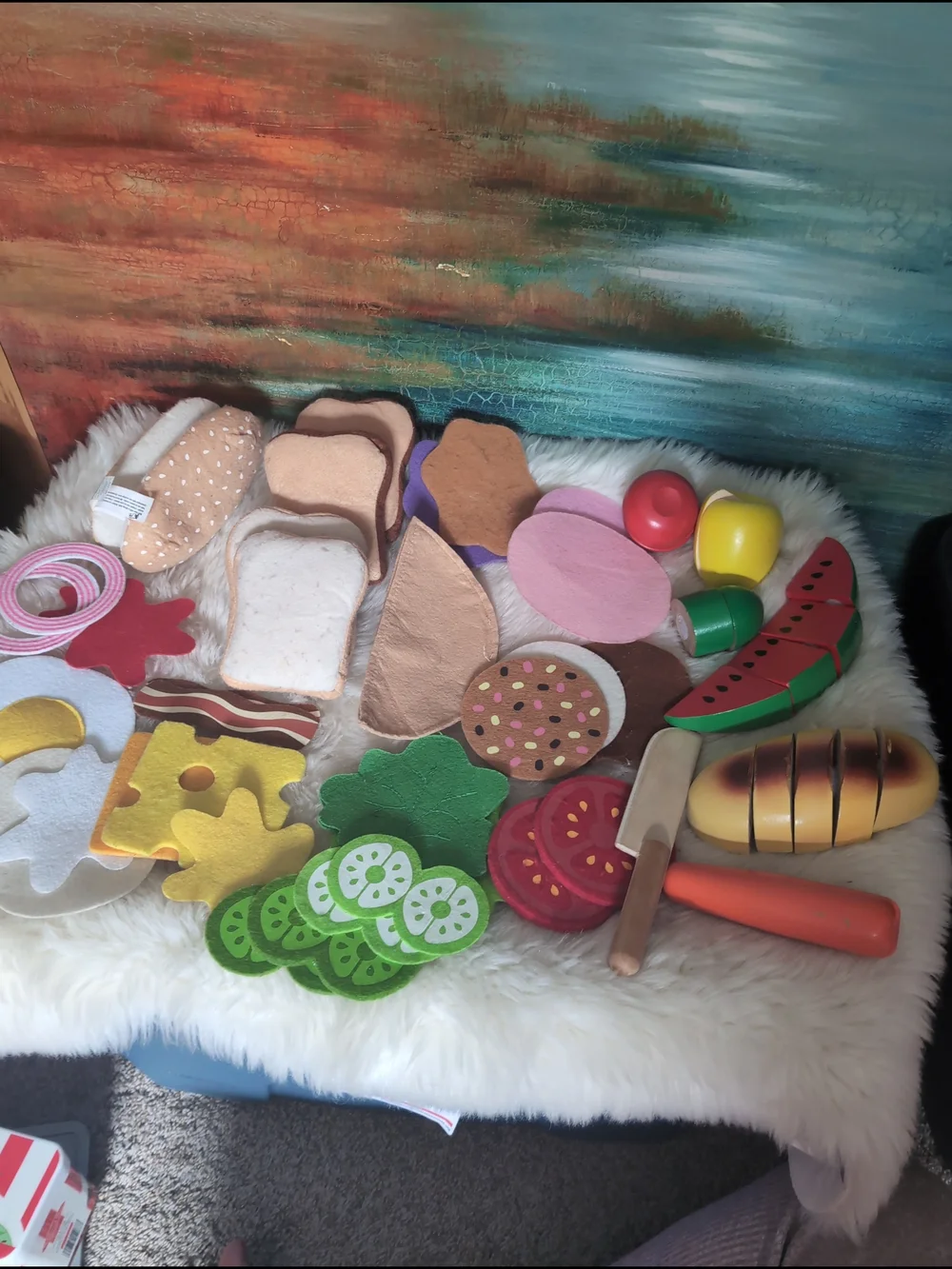 Melissa And Doug Felt Play Food Set And Wooden Food - Assorted Colors